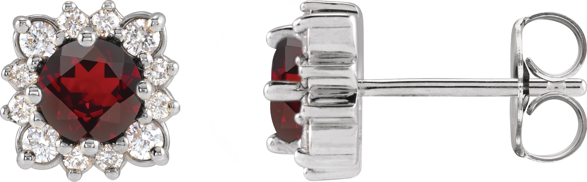 Round Halo-Style Earrings