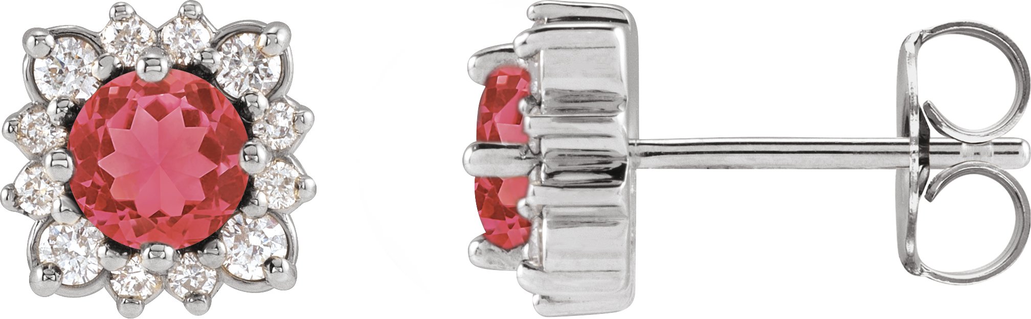 Round Halo-Style Earrings