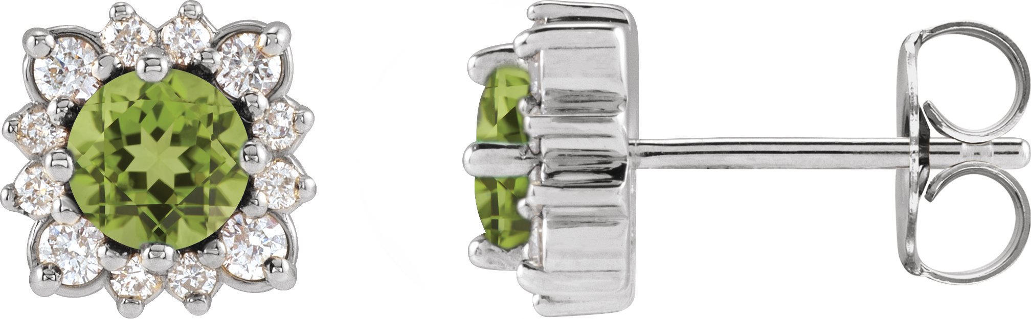 Round Halo-Style Earrings