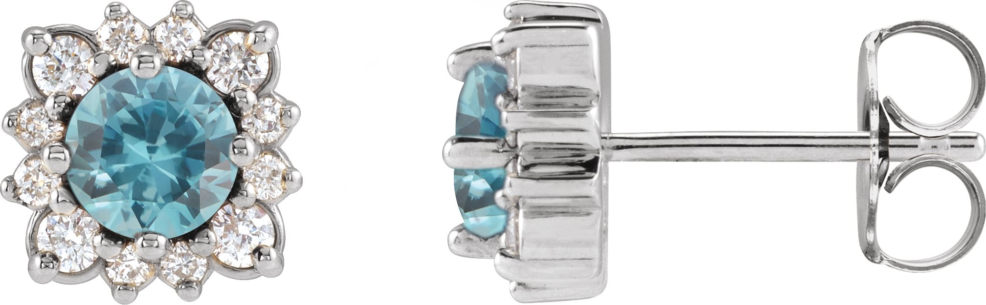 Round Halo-Style Earrings