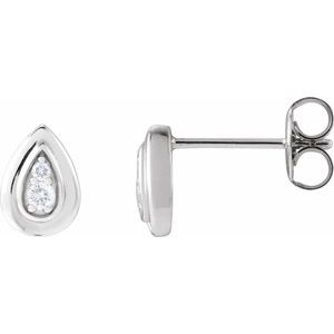 14K White .07 CTW Natural Diamond Earrings