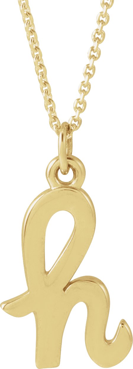 14K Yellow Petite Initial H 16 inch Necklace Ref 21293578