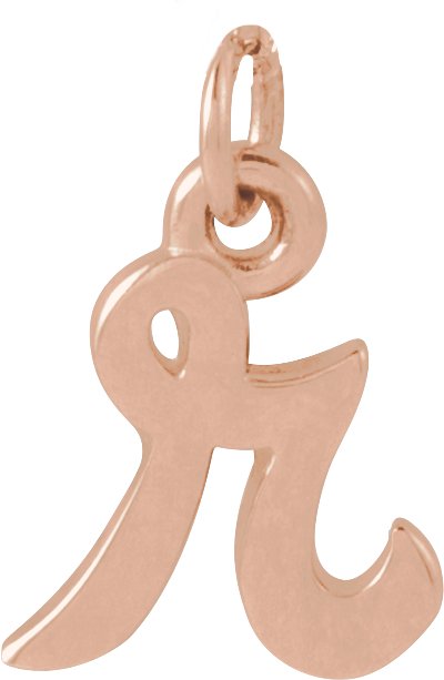 14K Rose Petite Initial R Pendant Ref 21293505