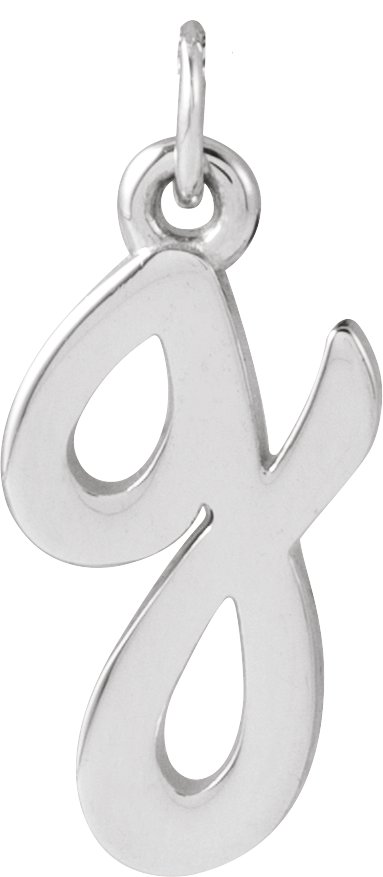 14K White Petite Initial G Pendant