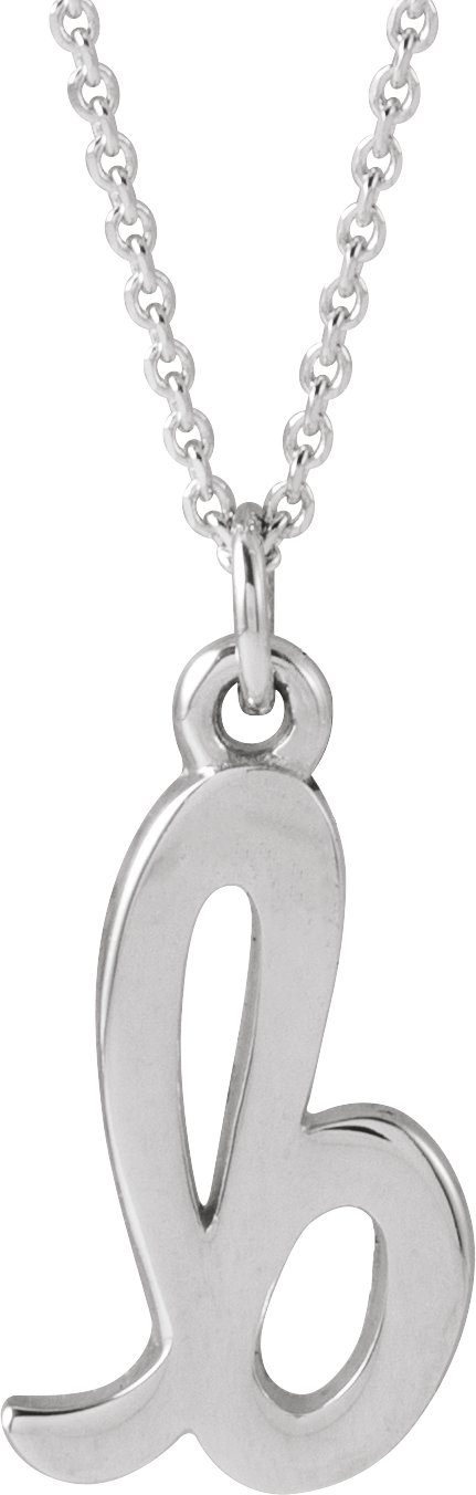 14K White Petite Initial B 16 inch Necklace Ref 21293601