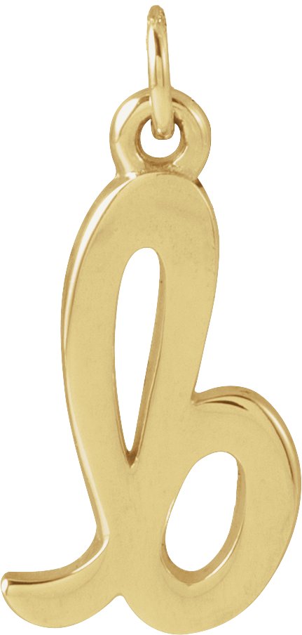 14K Yellow Petite Initial B Pendant