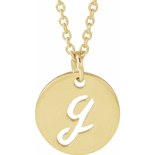 14K Yellow Script Initial G 16-18" Necklace 