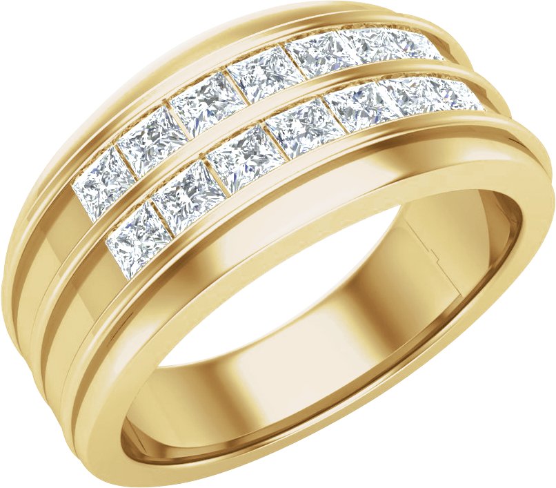 1 1/4 CTW Lab-Grown Diamond Mens Band – 14K Yellow Gold