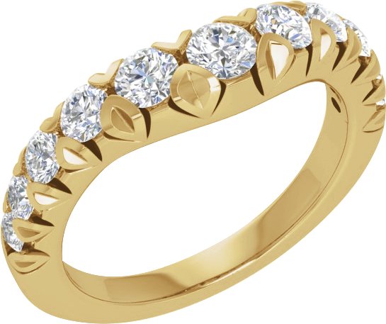 1 CTW Lab-Grown Diamond Contour Band – 14K Yellow Gold