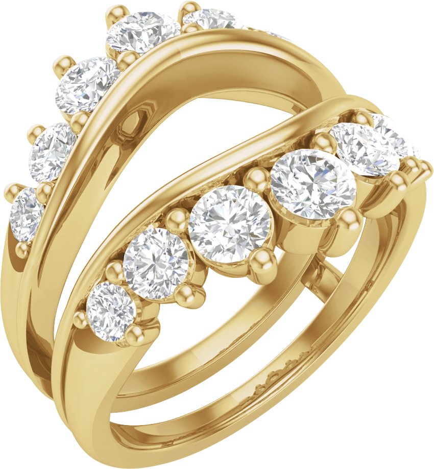 1 1/2 Lab-Grown Diamond Ring Guard – 14K Yellow Gold