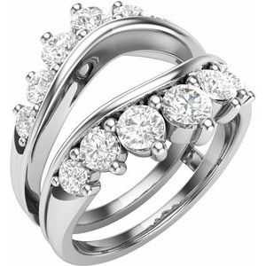 14K White 1 1/2 Lab-Grown Diamond Ring Guard