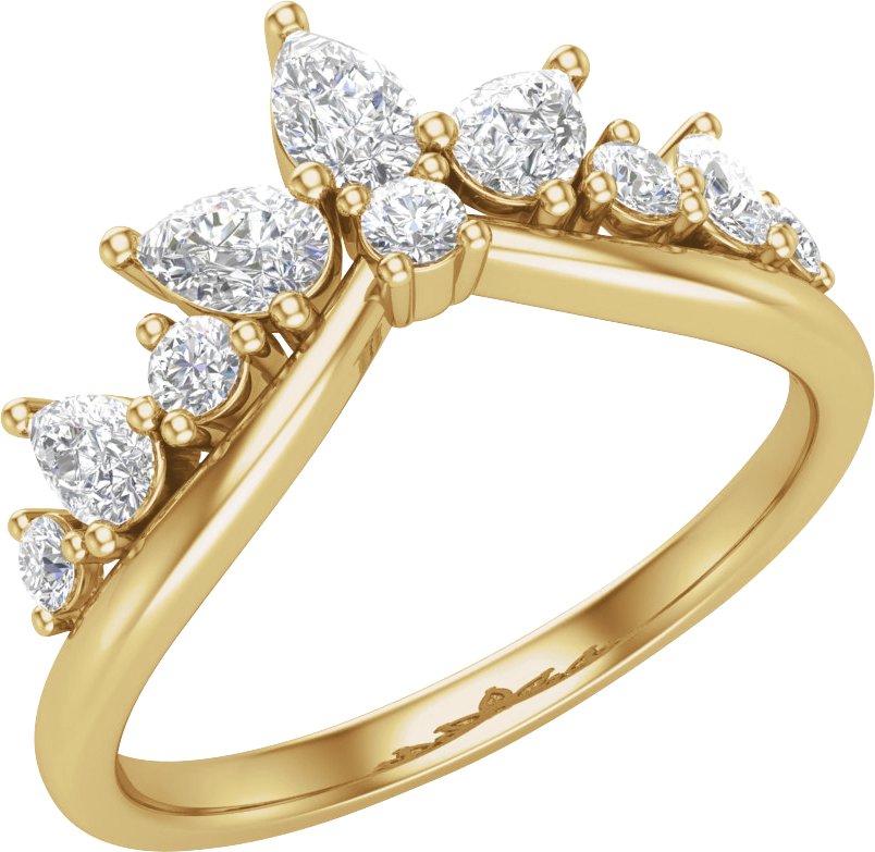 3/4 CTW Lab-Grown Diamond Contour Band – 14K Yellow Gold