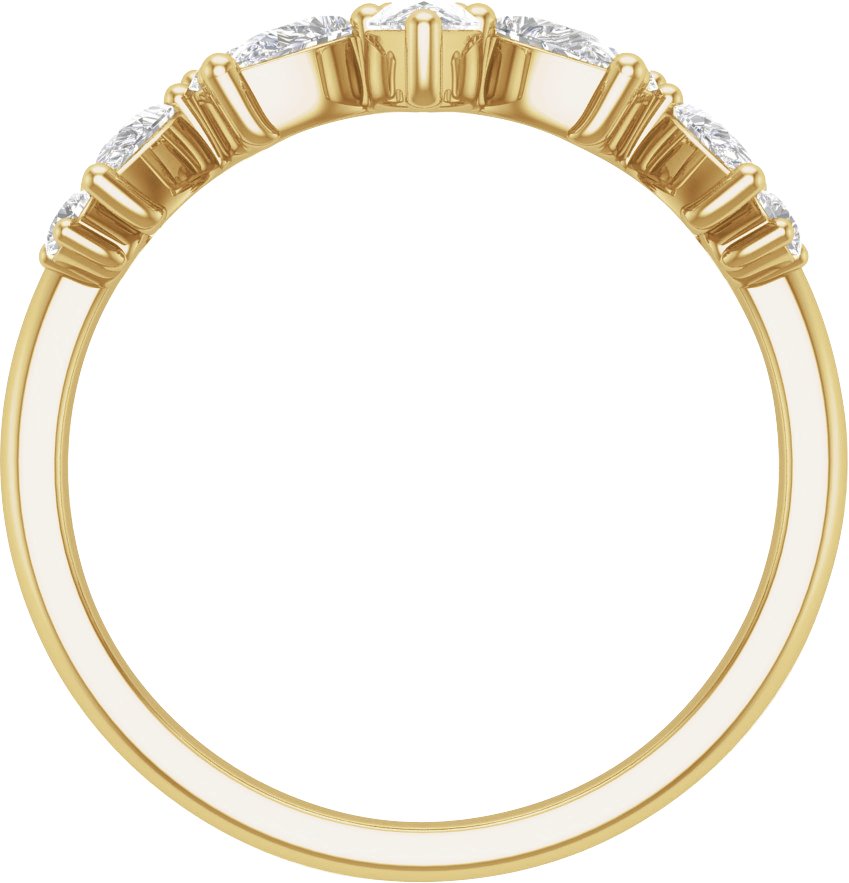 Alternative view of 3/4 CTW Lab-Grown Diamond Contour Band – 14K Yellow Gold