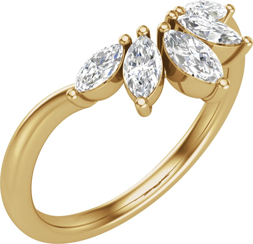 3/8 CTW Natural Diamond Contour Band – 14K Yellow Gold