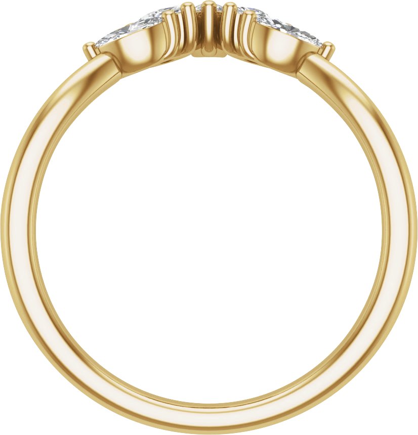 Alternative view of 3/8 CTW Natural Diamond Contour Band – 14K Yellow Gold