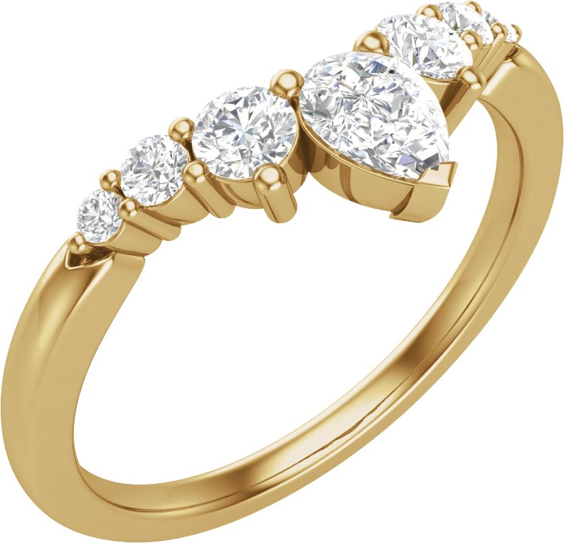 1/2 CTW Natural Diamond Contour Band – 14K Yellow Gold