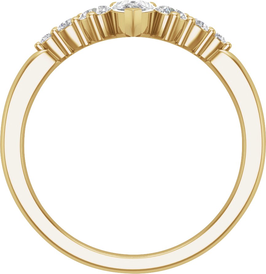 Alternative view of 1/2 CTW Natural Diamond Contour Band – 14K Yellow Gold