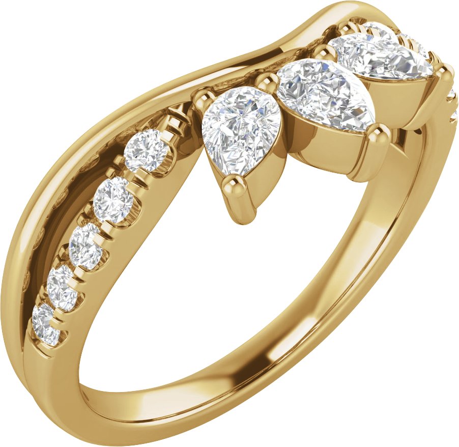 1/2 CTW Natural Diamond Contour Band – 14K Yellow Gold
