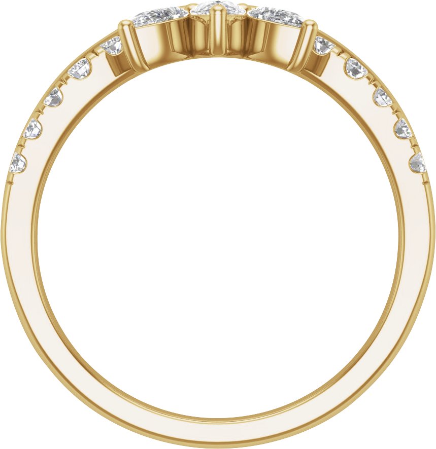 Alternative view of 1/2 CTW Natural Diamond Contour Band – 14K Yellow Gold
