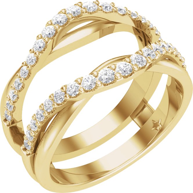 1/2 CTW Natural Diamond Ring Guard – 14K Yellow Gold