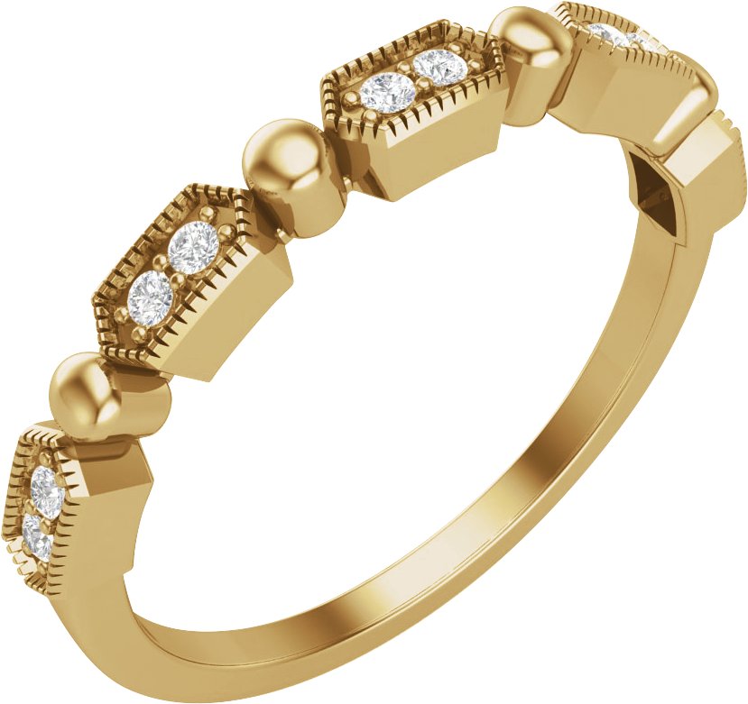 14K Yellow .08 CTW Natural Diamond Stackable Ring