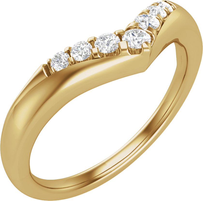 1/6 CTW Natural Diamond Contour Band – 14K Yellow Gold