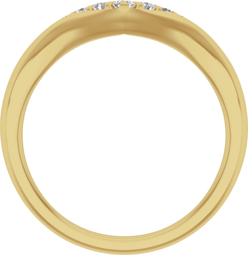 Alternative view of 1/6 CTW Natural Diamond Contour Band – 14K Yellow Gold