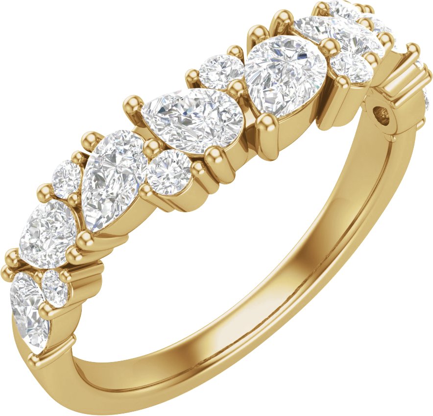1 CTW Lab-Grown Diamond Contour Band – 14K Yellow Gold