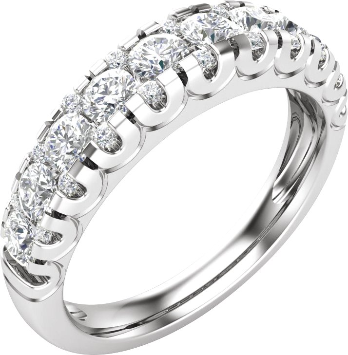 14K White 1 CTW Lab-Grown Diamond Matching Band