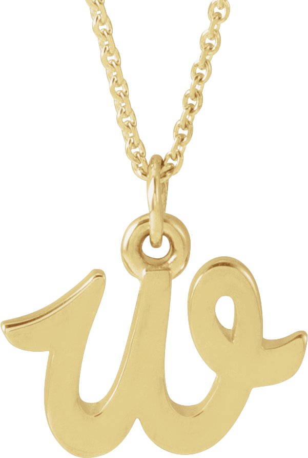 14K Yellow Petite Initial W 16 inch Necklace Ref 21293500