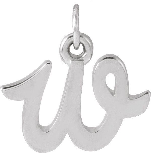 14K White Petite Initial W Pendant Ref 21293329