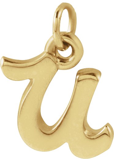 14K Yellow Petite Initial U Pendant Ref 21293629