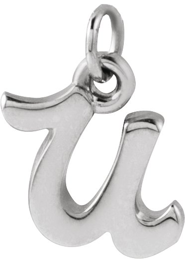 14K White Petite Initial U Pendant Ref 21293630