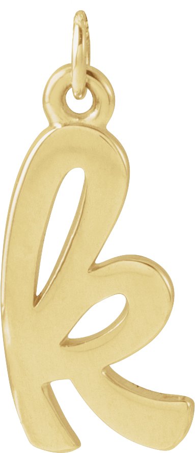 14K Yellow Petite Initial K Pendant