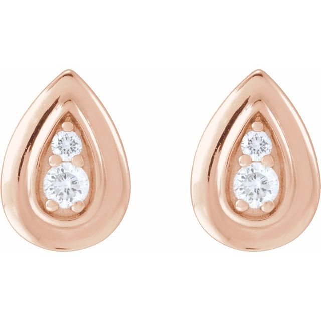 14K Rose .07 CTW Natural Diamond Earrings