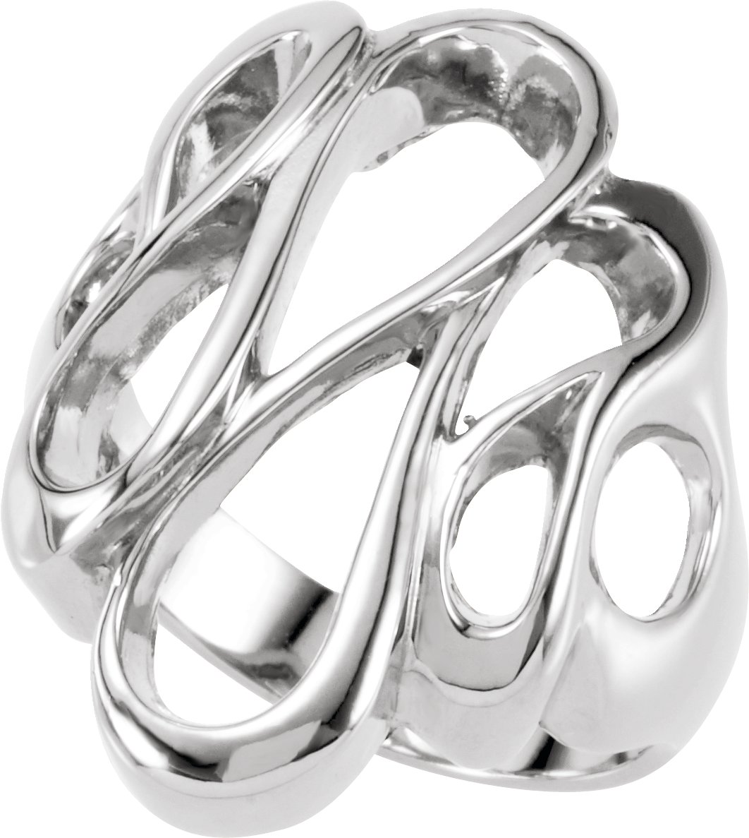 14K White Freeform Ring