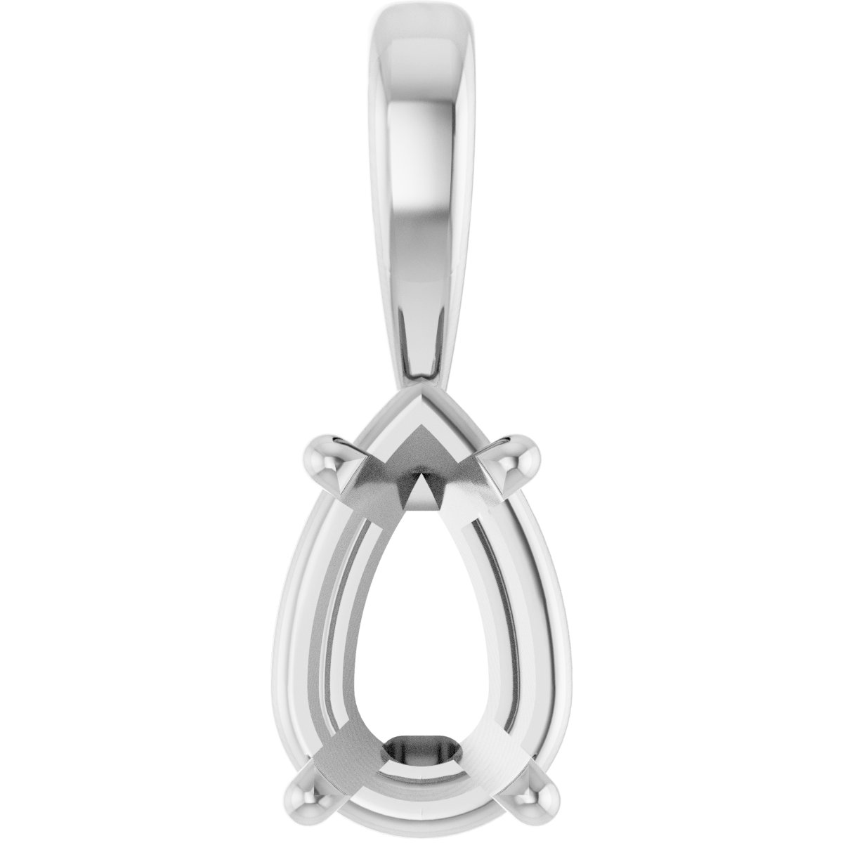 Pear 4-Prong Solitaire Pendant