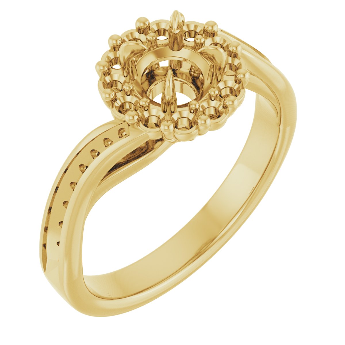 Claw-Prong Halo-Style Engagement Ring or Band