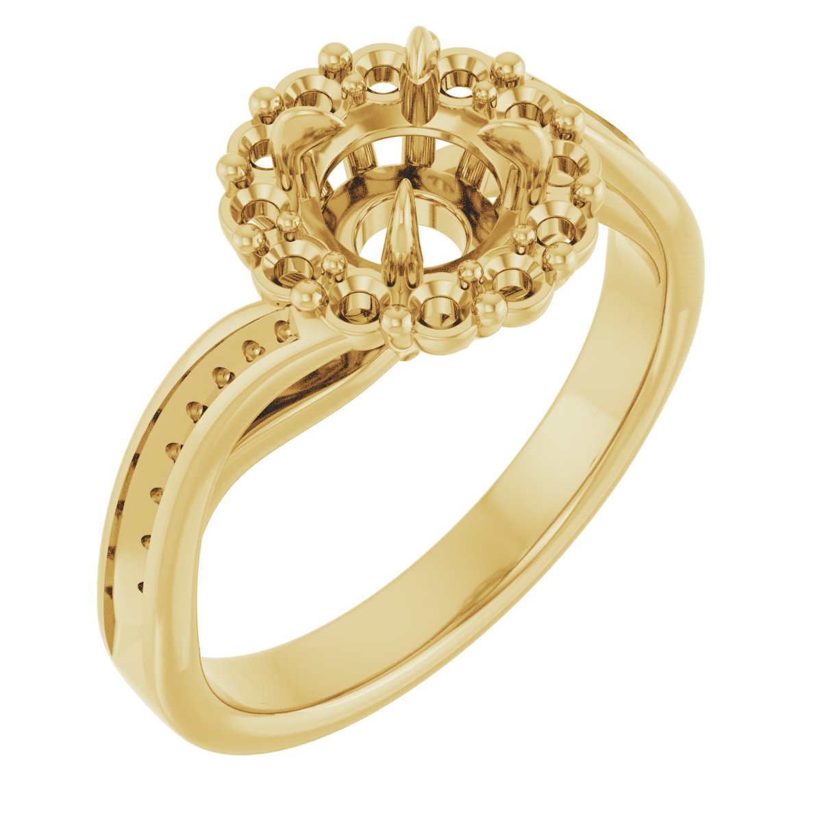 Claw-Prong Halo-Style Engagement Ring or Band