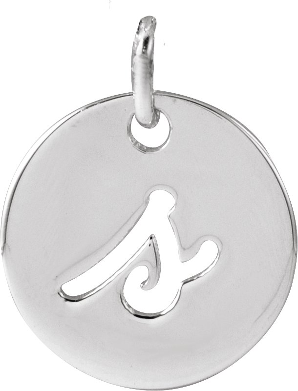 Sterling Silver Script Initial S Pendant