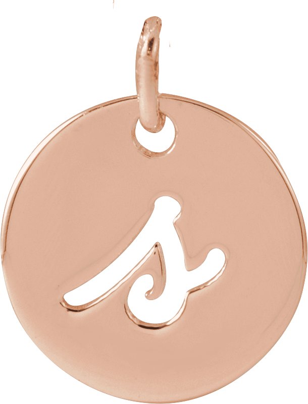 14K Rose Script Initial S Pendant Ref 19930367