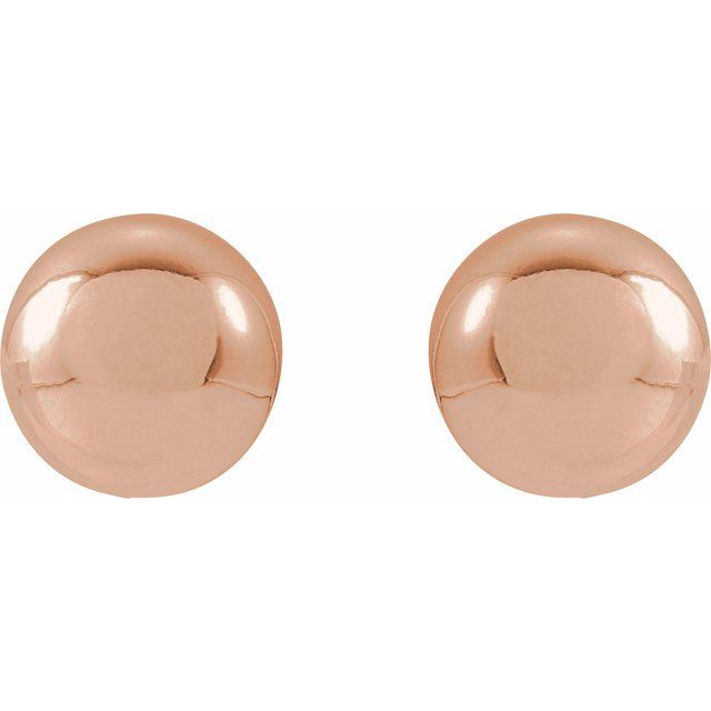 14K Rose 8 mm Ball Earrings