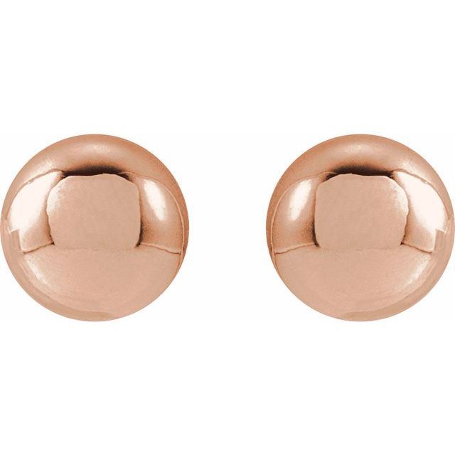 14K Rose 5 mm Ball Earrings