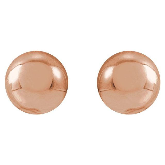14K Rose 3 mm Ball Earrings
