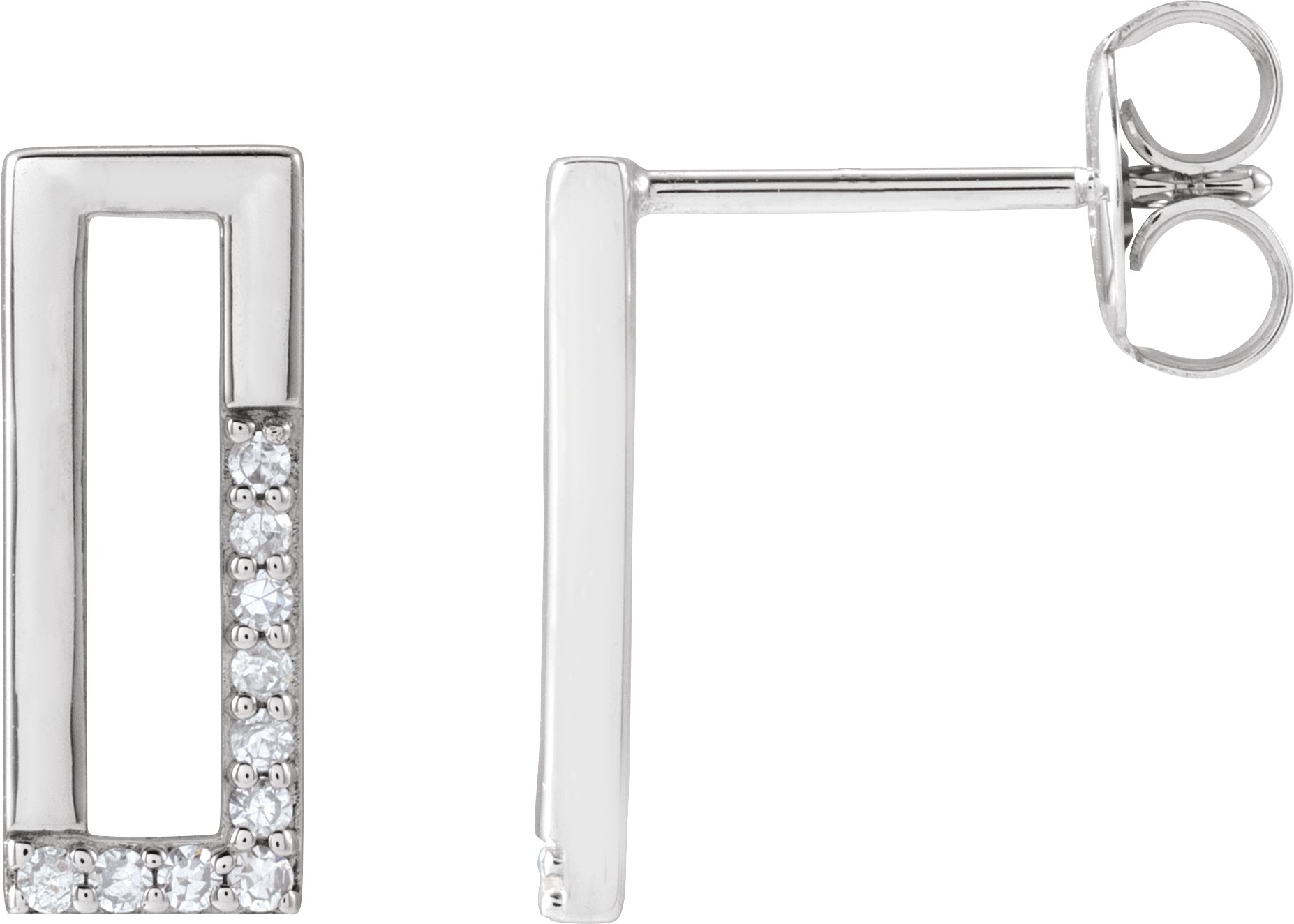 14K White 1/10 CTW Natural Diamond Earrings