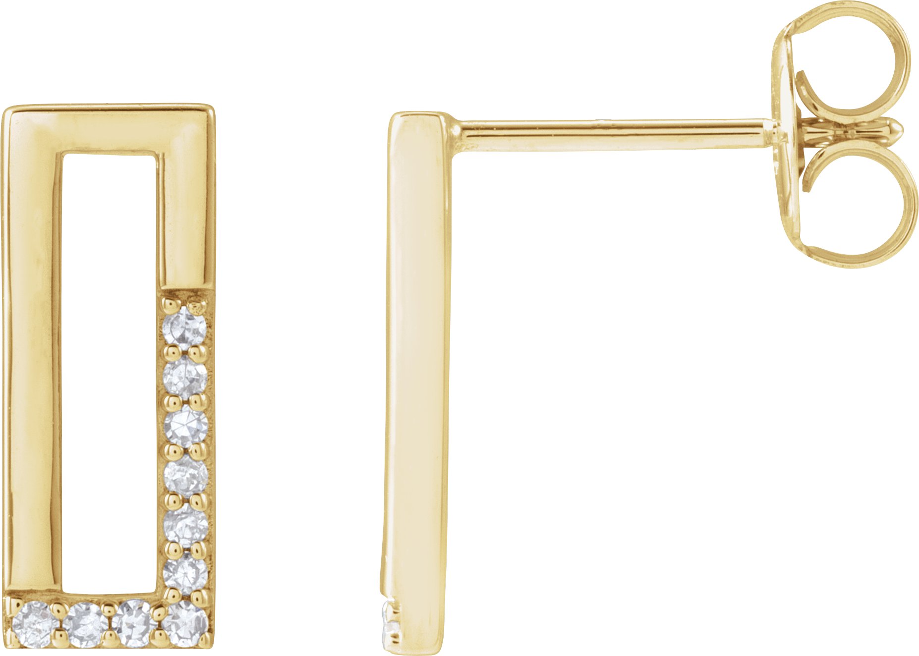 14K Yellow 1/10 CTW Natural Diamond Earrings