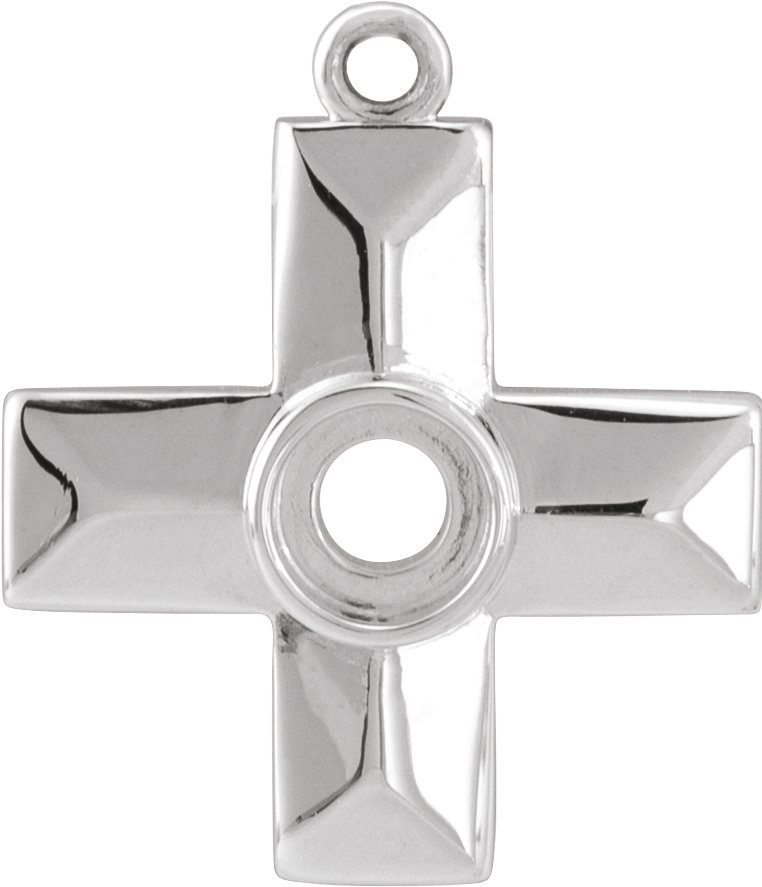 Bezel-Set Cabochon Cross Dangle