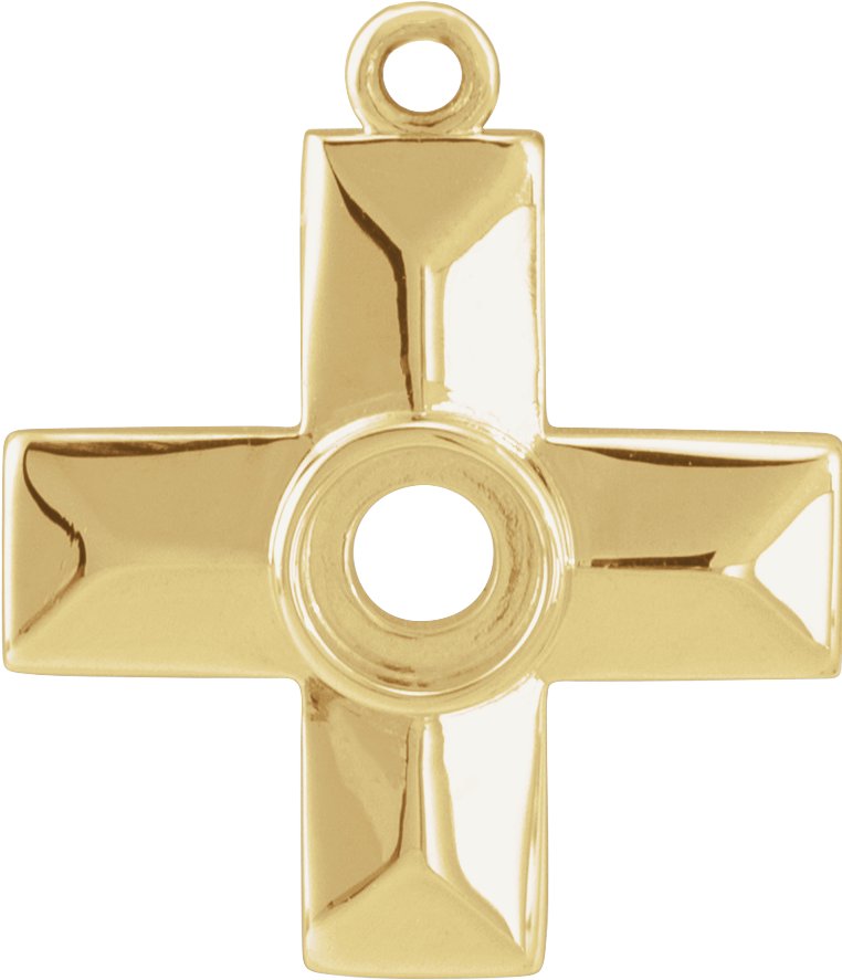 Bezel-Set Cabochon Cross Dangle