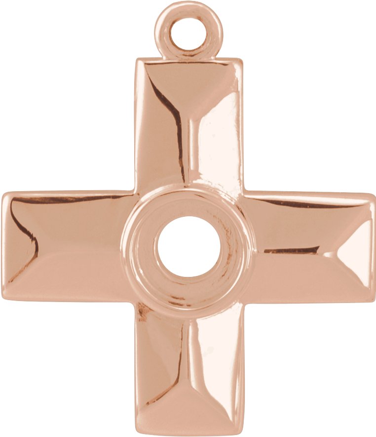 Bezel-Set Cabochon Cross Dangle