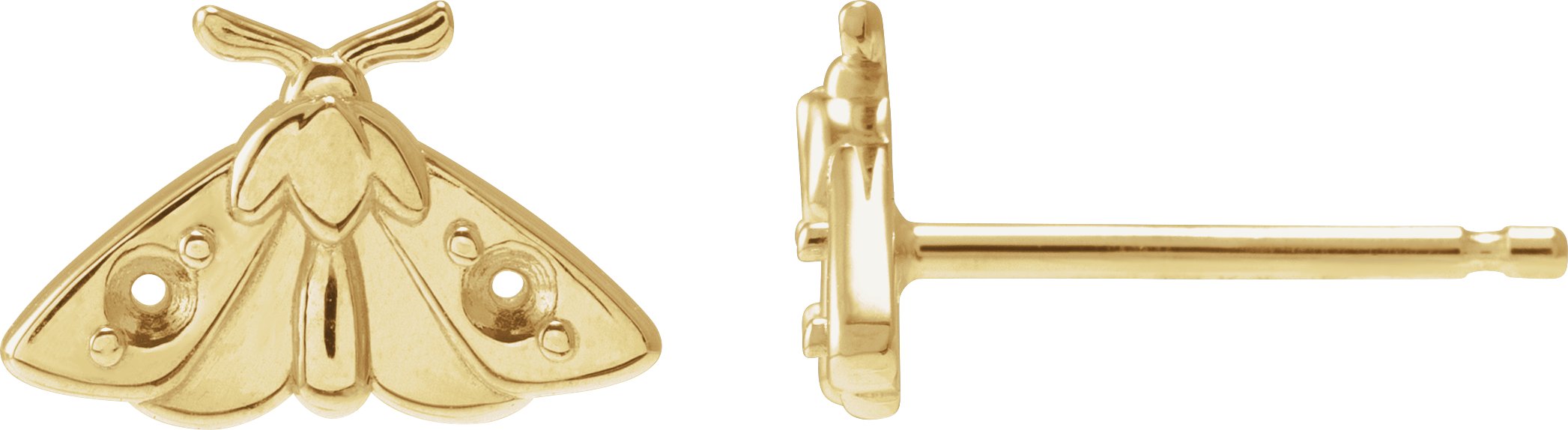 Scarab or Moth Stud Earrings
